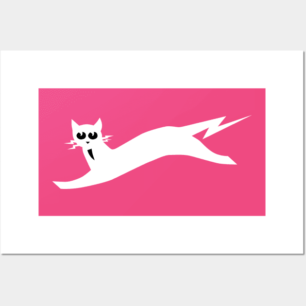 9 Lives Cat White Wall Art by Fresh Fly Threads